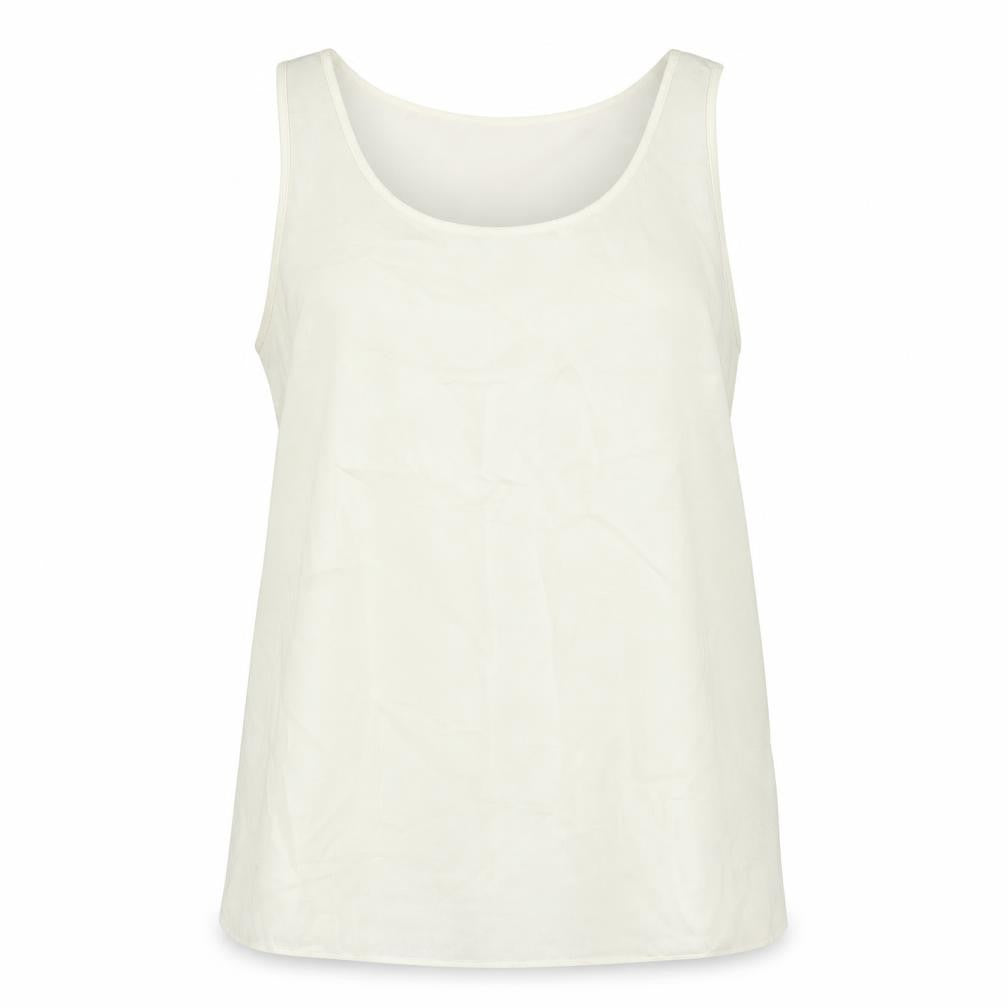 Front view of Marks & Spencer women’s white polyester basic tank, size UK 16, round neck