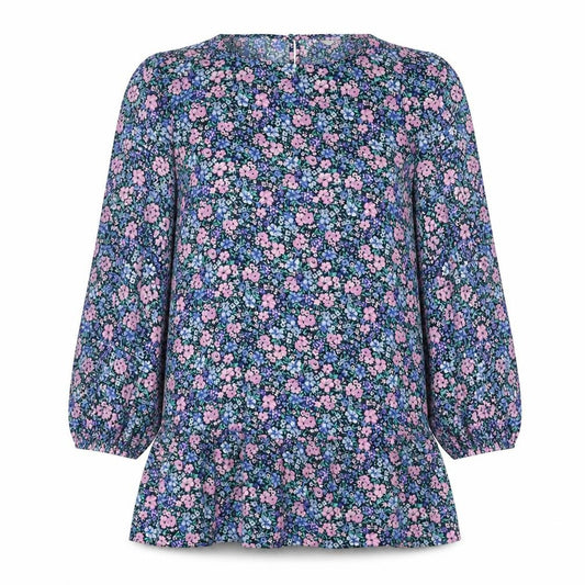 Front view of Tu women’s multicoloured floral polyester basic blouse, size UK 8, round neck