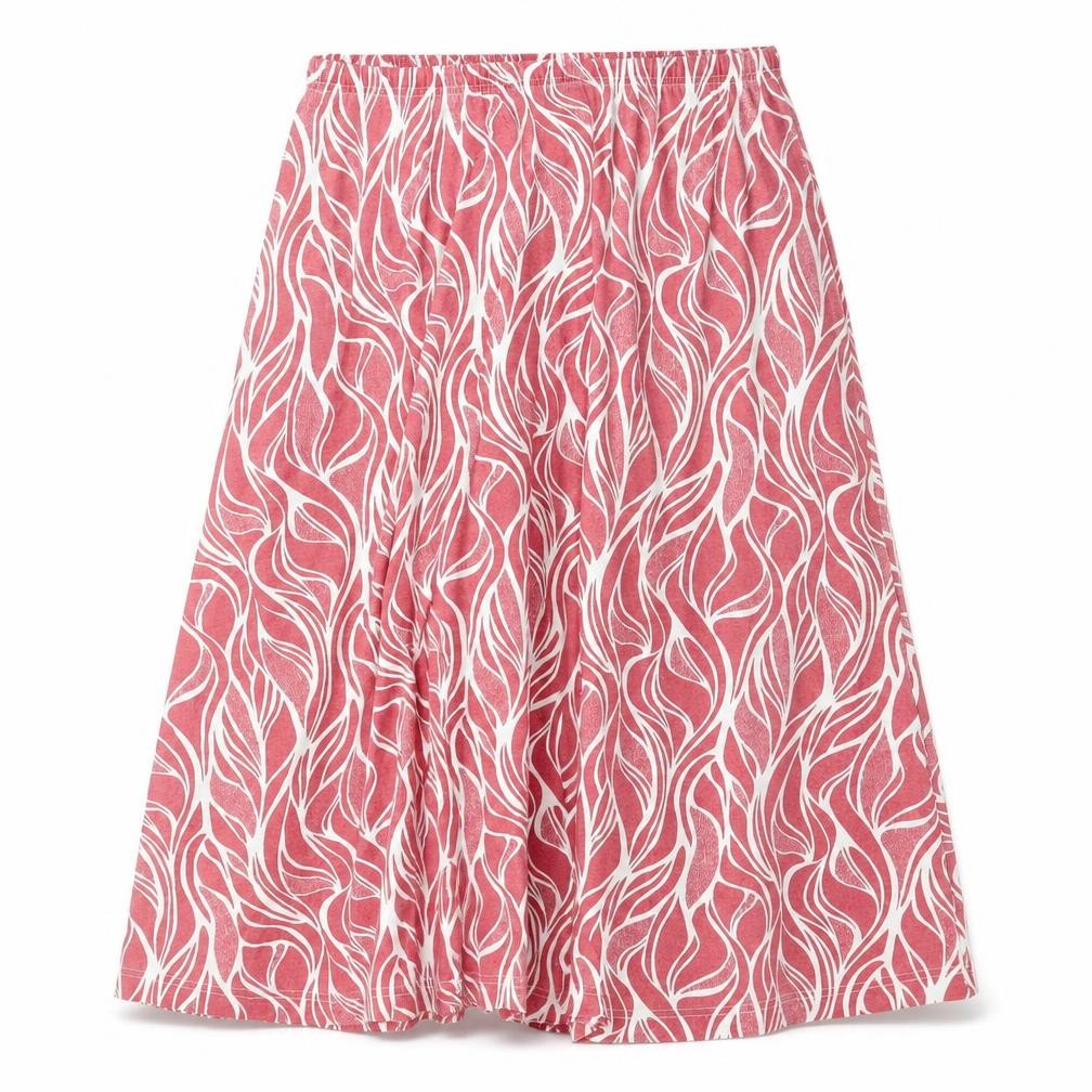 Preworn Womens Brown Floral Polyester Flare Skirt Size 32 in