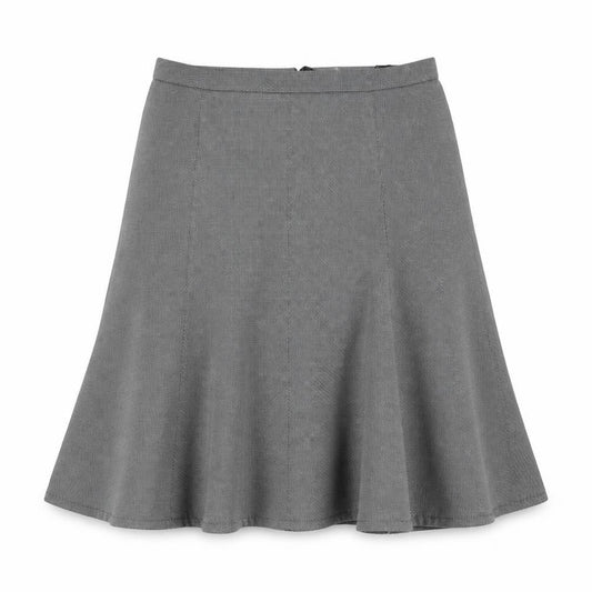 Front view of Damart women’s grey polyester swing skirt, size UK 36, in