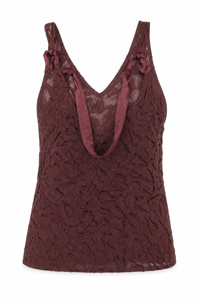 CARACTERE Womens Brown Polyester Basic Blouse Size 12 V-Neck