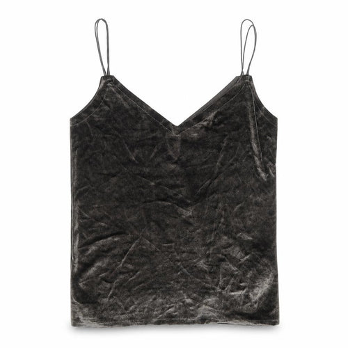 Pull&Bear Womens Brown Polyester Basic Tank Size S V-Neck