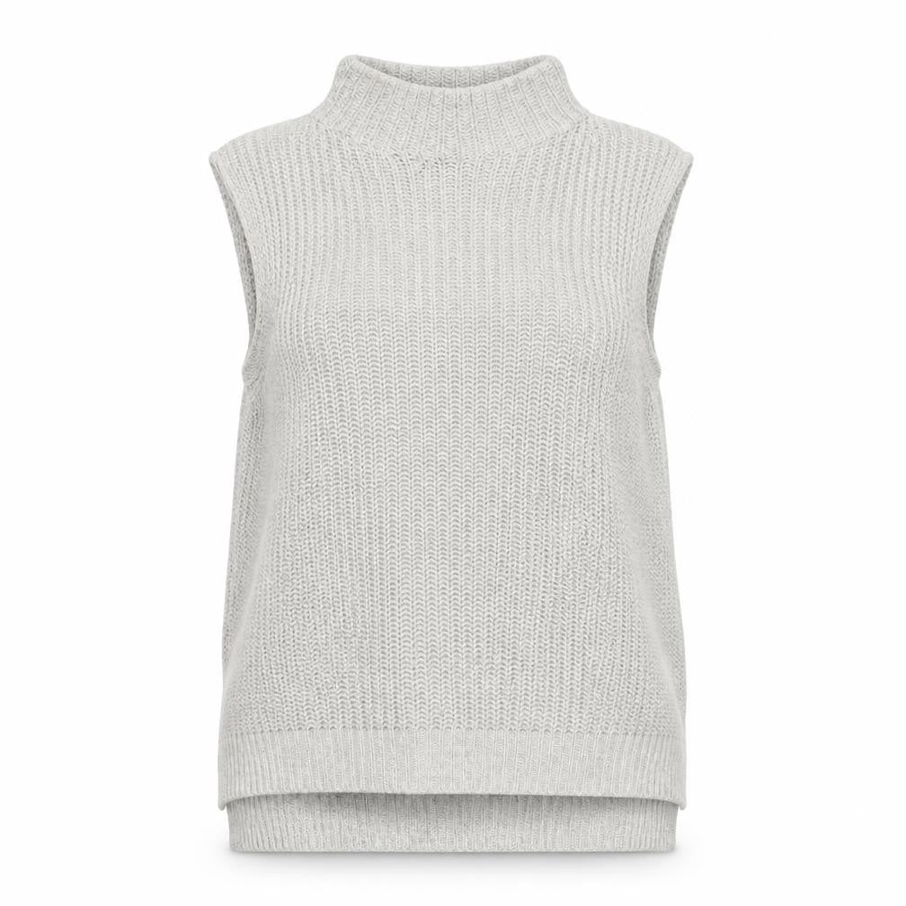 Warehouse Womens Grey Mock Neck Cotton Vest Jumper Size 6