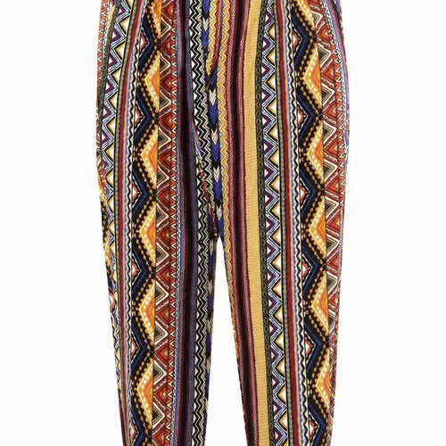 papaya Womens Multicoloured Geometric Viscose Windbreaker Trousers Size 12 Regular