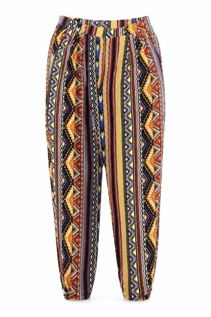 papaya Womens Multicoloured Geometric Viscose Windbreaker Trousers Size 12 Regular