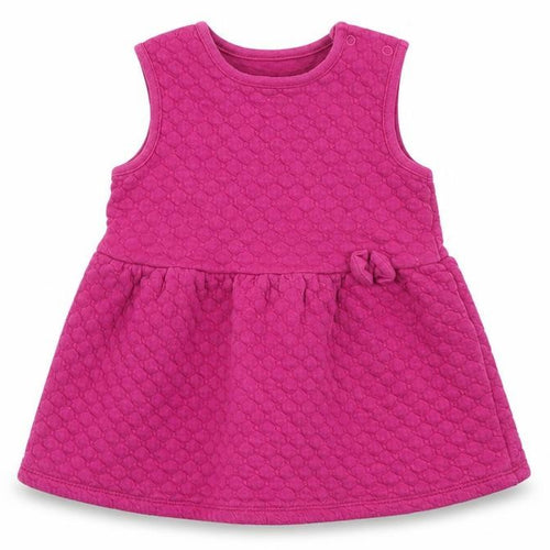 Nutmeg Girls Purple Cotton Skater Dress Size 9-12 Months Round Neck Button