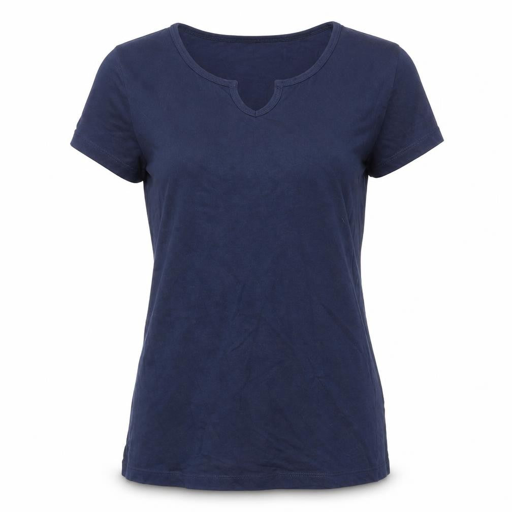 Originals Womens Blue Cotton Basic T-Shirt Size 10 Scoop Neck