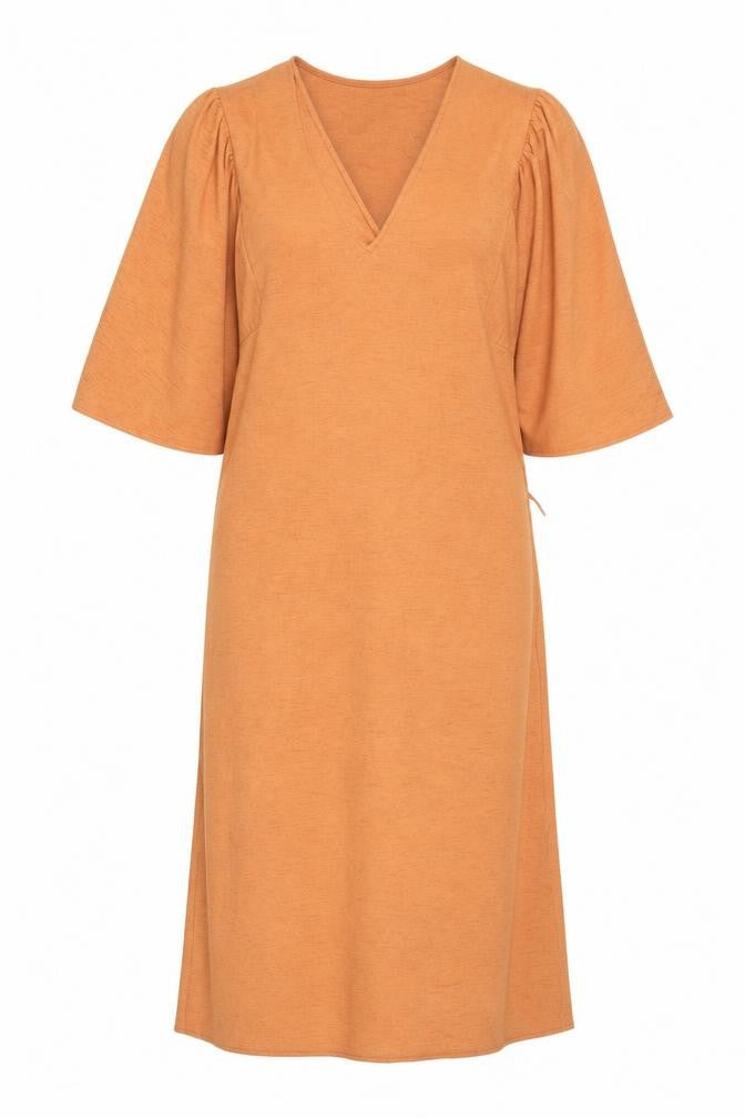 Zara Womens Orange Polyester Kaftan Size M V-Neck Pullover