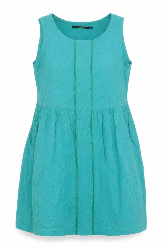 M Butterfly Womens Green Cotton Pinafore/Dungaree Dress Size L Roll Neck Pullover