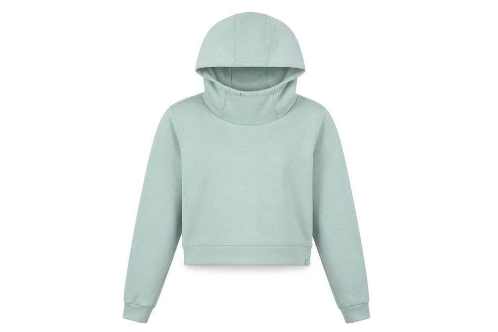 Front view of Only Play women’s black cotton pullover hoodie, size S, pullover