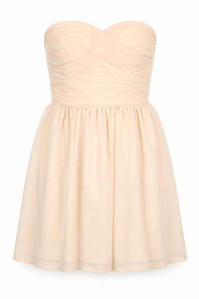 Rave Womens Beige Polyester Fit & Flare Size 6 Sweetheart Zip