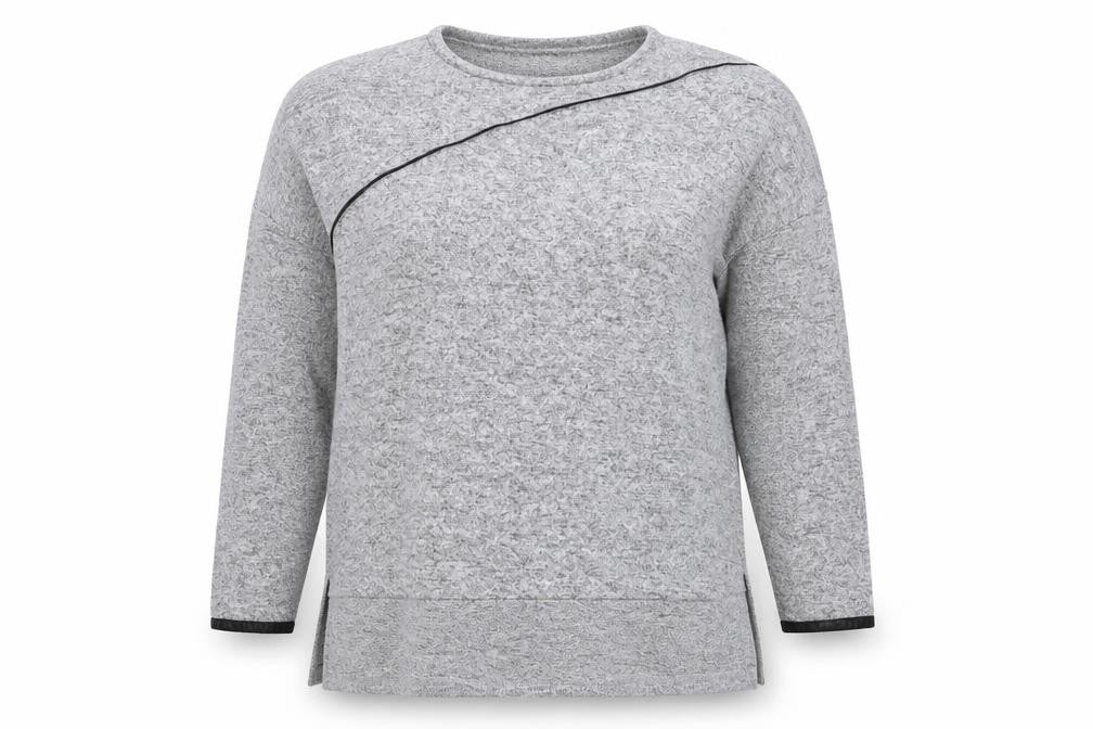 Front view of Zara women’s grey round neck polyester jumper, size M