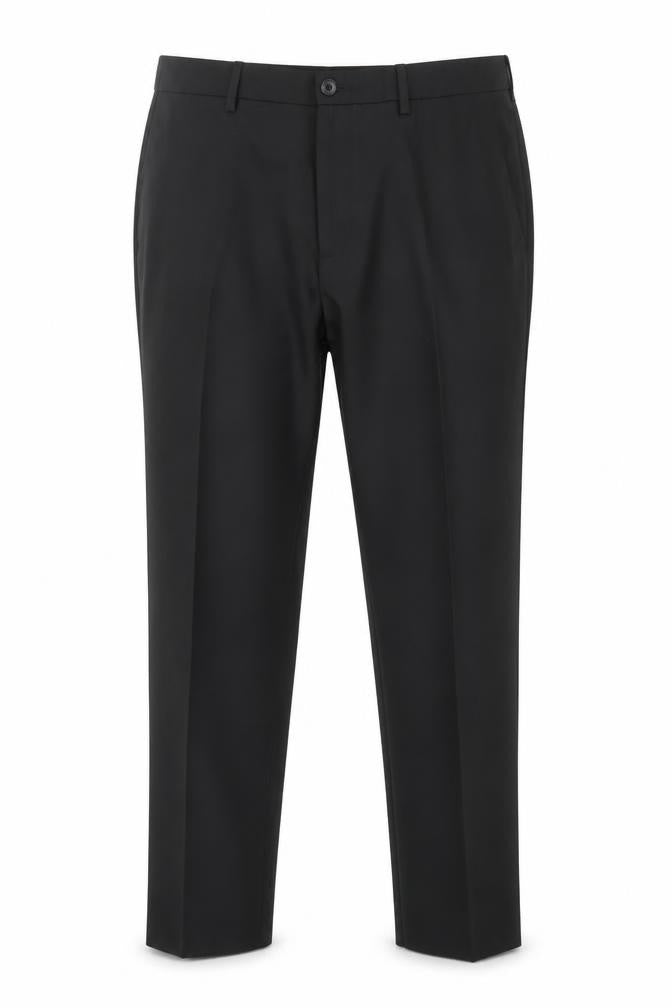 Marks and Spencer Mens Black Viscose Dress Pants Trousers Size L Regular Zip