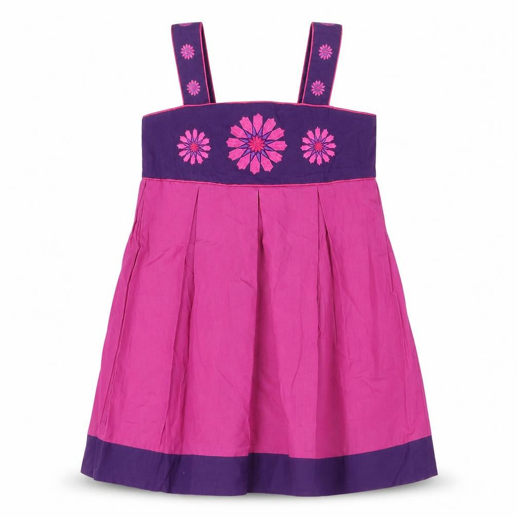 Spirit Of Arabia Girls Pink 100% Cotton A-Line Size M Square Neck Zip