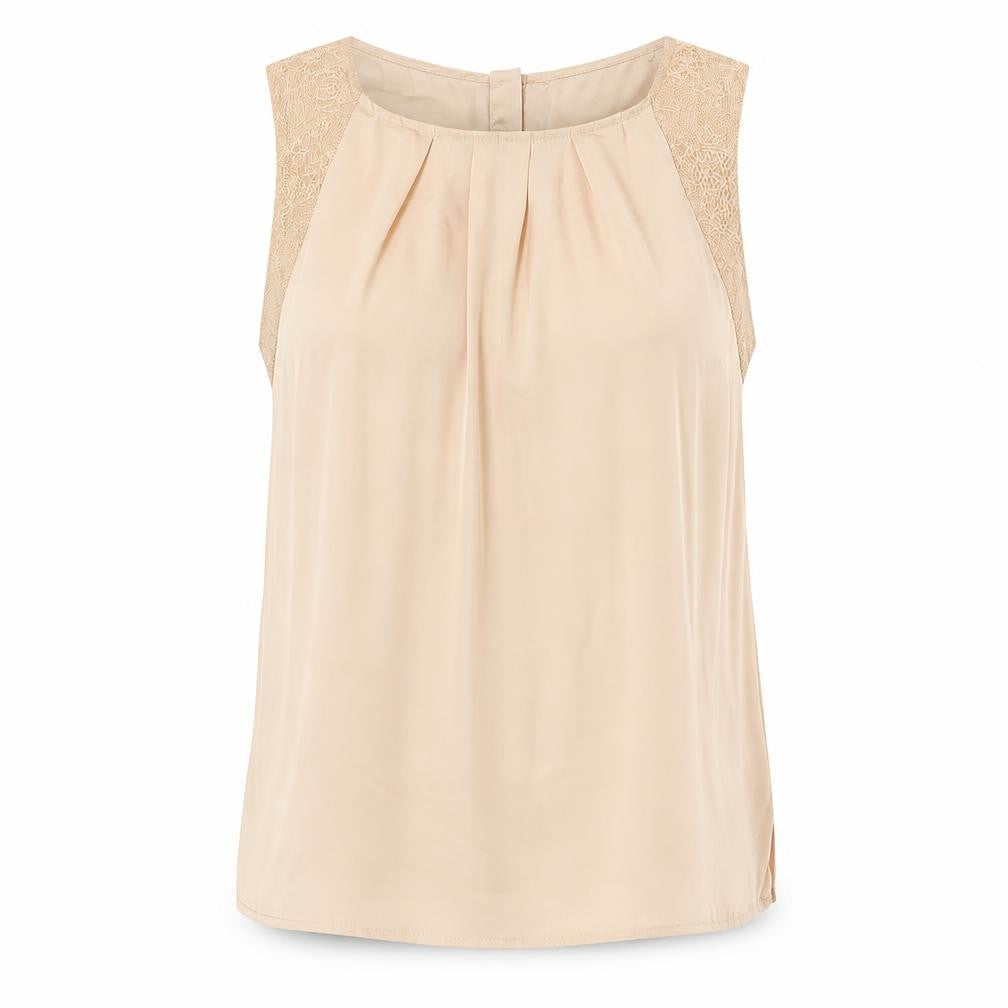 New Look Womens Beige Polyester Basic Blouse Size 10 Square Neck