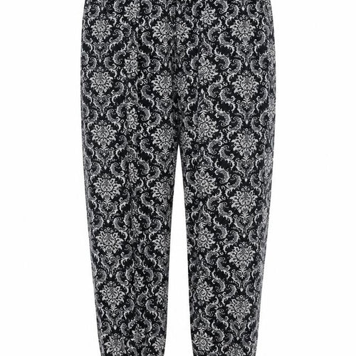 Preworn Womens Black Paisley Cotton Bloomer Trousers Size M Regular Drawstring