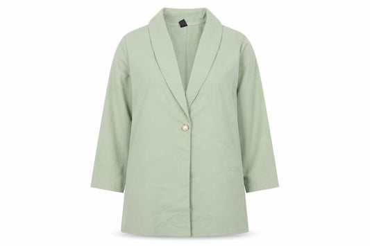 Front view of SHEIN women’s green polyester jacket blazer, size M, - top included