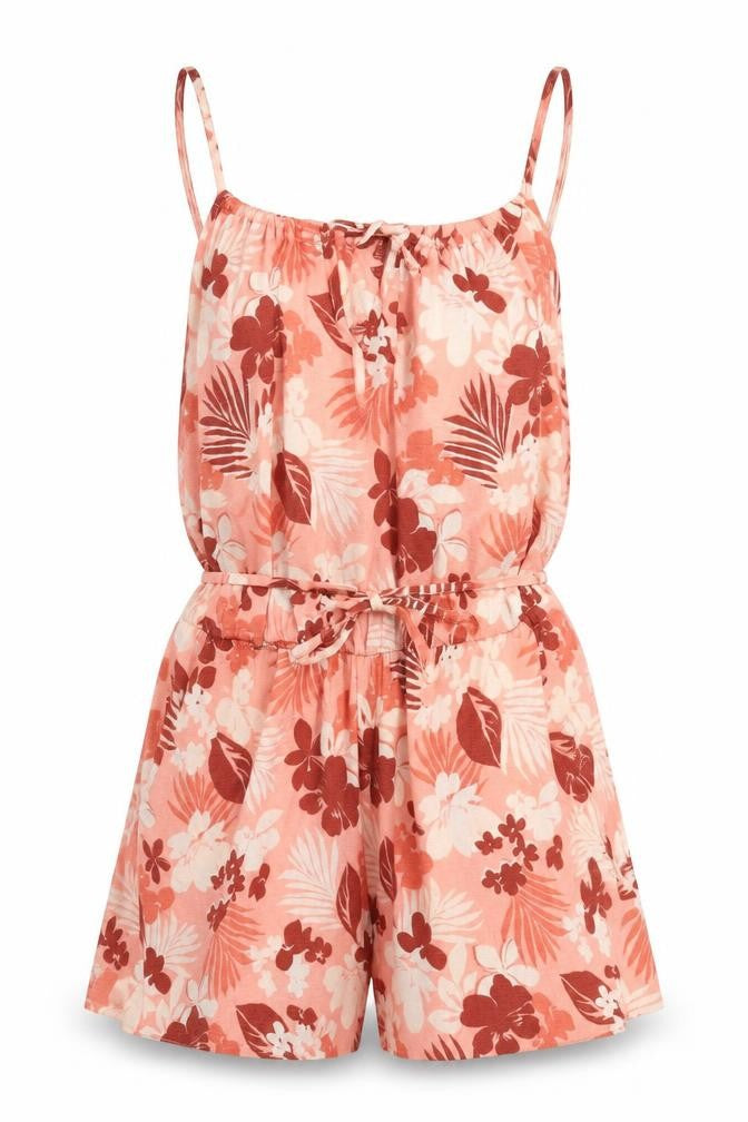 George Womens Pink Floral Polyester Playsuit One-Piece Size 4 Tie