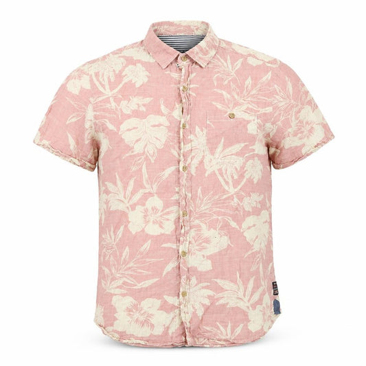 Brave Soul Mens Pink Geometric Cotton Button-Up Size S Collared Button - Tropical Print