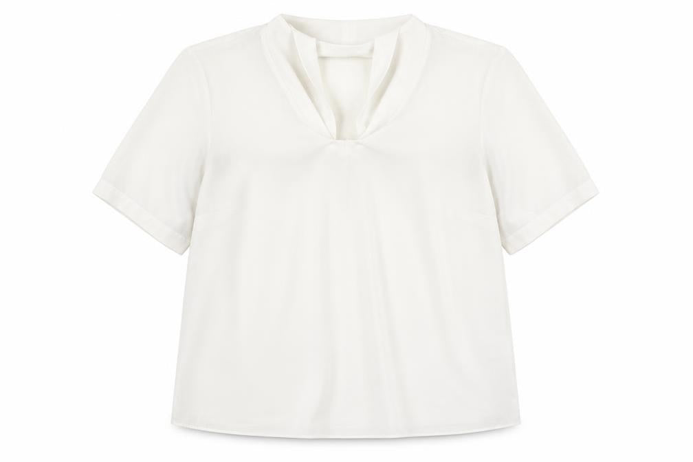 ERFO Womens White Polyester Basic Blouse Size 16 V-Neck