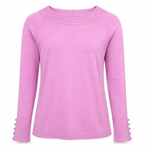 Marks and Spencer Womens Purple Boat Neck Acrylic Pullover Jumper Size 10