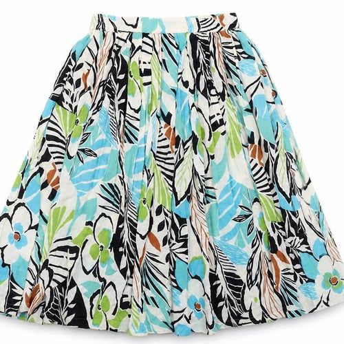 Adini Womens Multicoloured Geometric Viscose Pleated Skirt One Size
