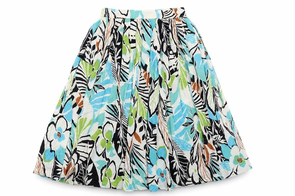Adini Womens Multicoloured Geometric Viscose Pleated Skirt One Size