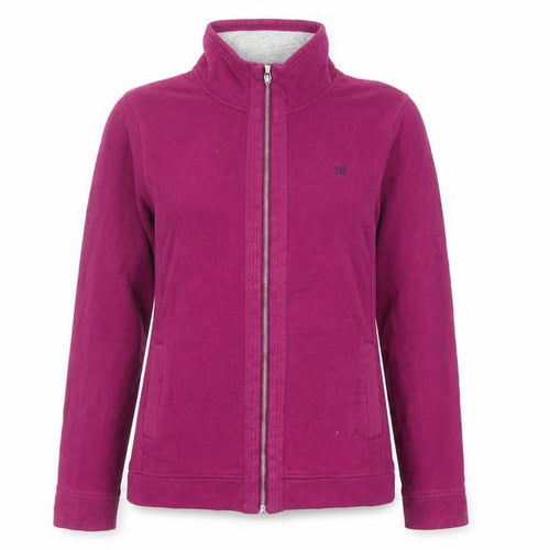 Crew Clothing Womens Purple Cotton Full Zip Sweatshirt Size 10 Zip