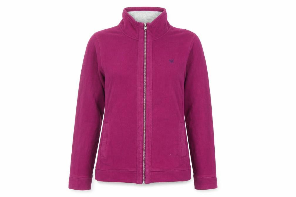 Crew Clothing Womens Purple Cotton Full Zip Sweatshirt Size 10 Zip