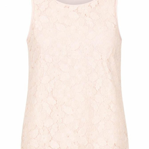 F&F Womens Pink Nylon Basic Tank Size 12 Round Neck - Lace Detail