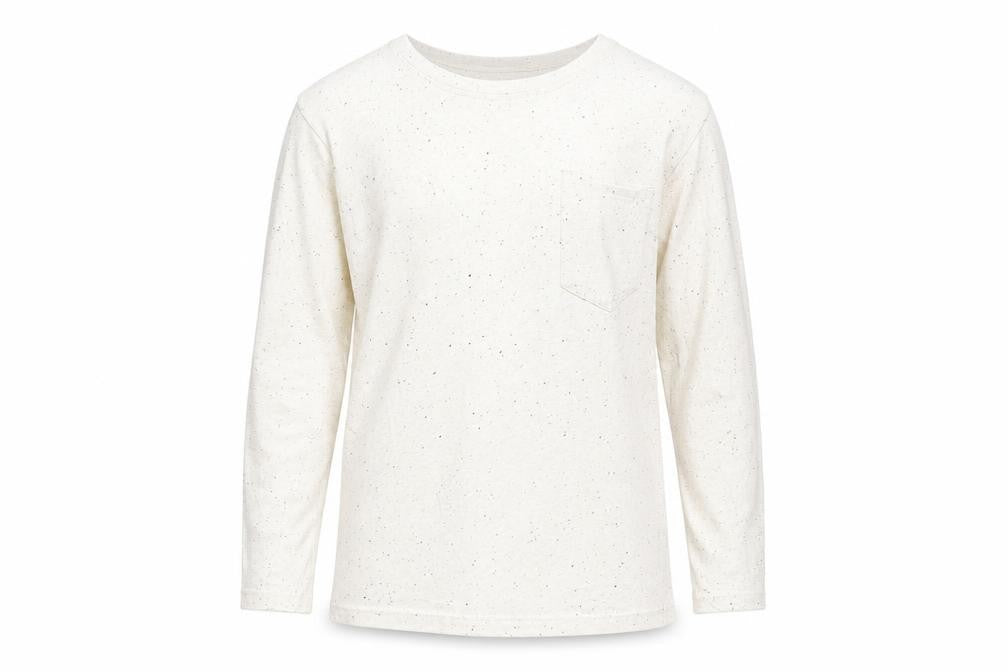 Front view of Primark boys’ ivory cotton basic t-shirt, size 4-5, years round neck pullover