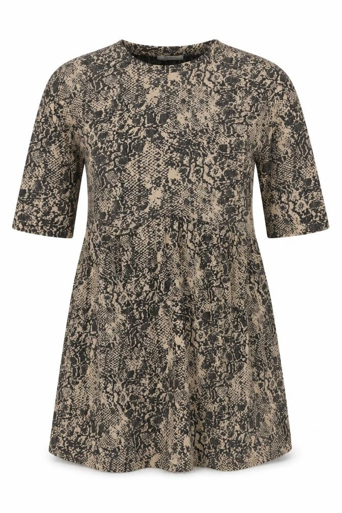 Zara Womens Multicoloured Geometric Polyester T-Shirt Dress Size M Round Neck Pullover