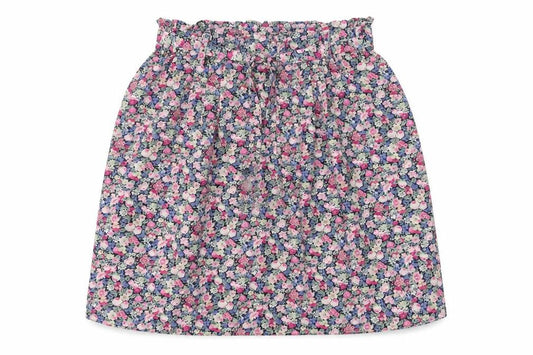 Front view of Oasis women’s multicoloured floral polyester skater skirt, size UK 21, in tie