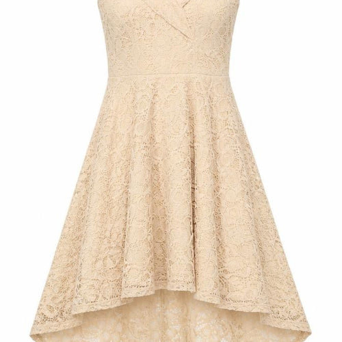 Homrain Womens Beige Floral Nylon Fit & Flare Size S Off the Shoulder Zip