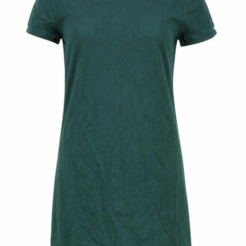 Preworn Womens Green Polyester A-Line One Size Mock Neck Zip - Curved Hem