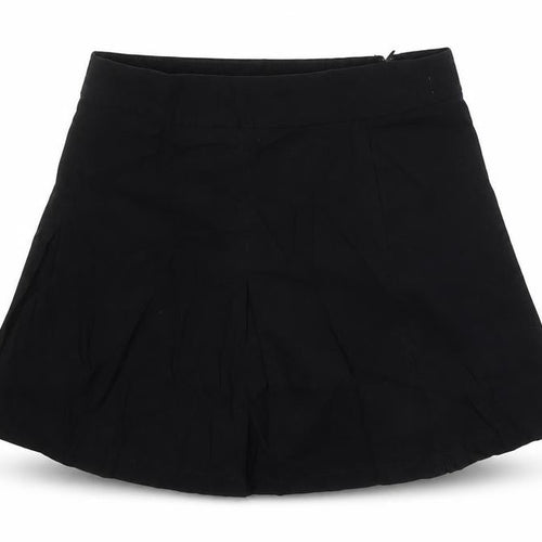 M&Co Girls Black Viscose A-Line Skirt Size 12 Years Regular Zip