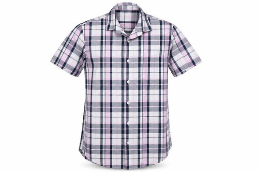 Cedar Wood State Mens White Plaid Polyester Button-Up Size S Collared Button