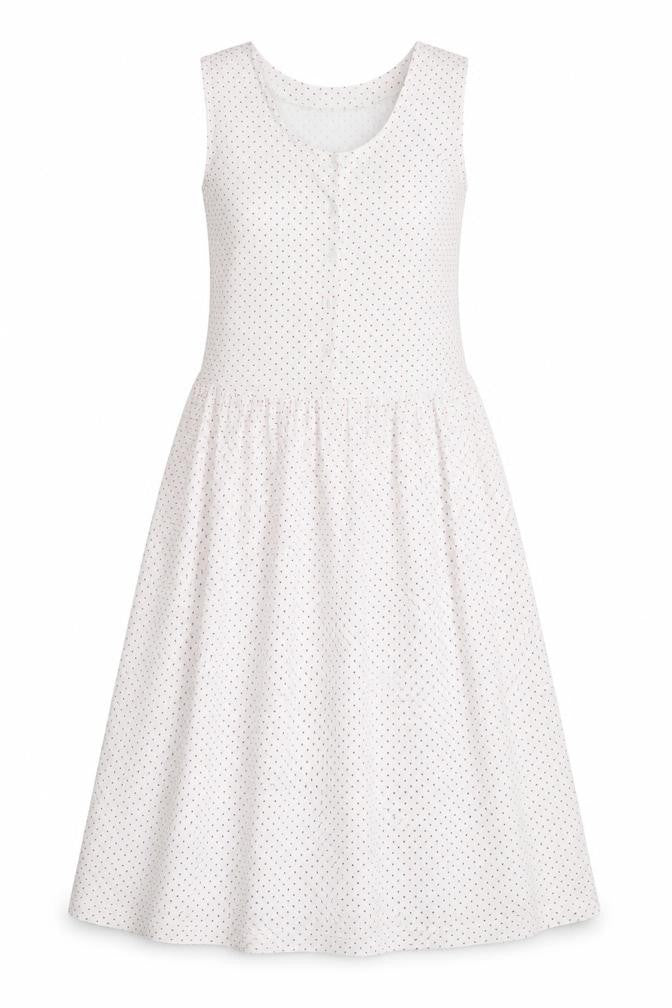 MCO Womens White Polka Dot Cotton Fit & Flare Size S V-Neck Button