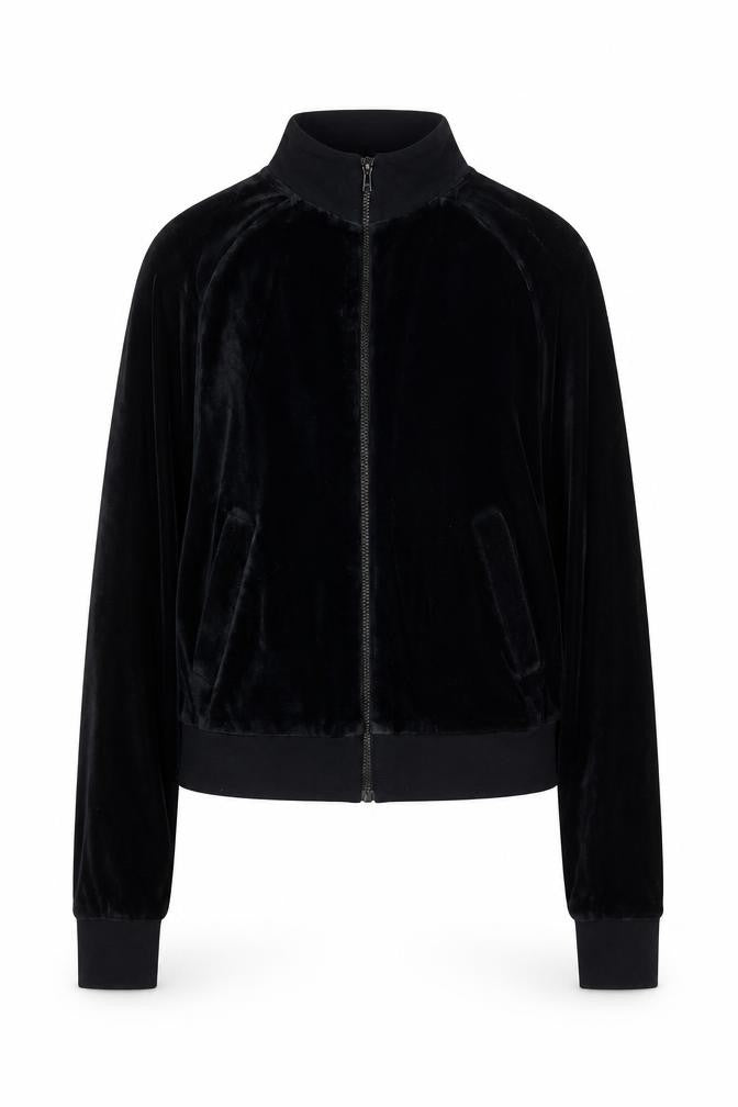 Front view of Marks & Spencer women’s black jacket, size S, zip