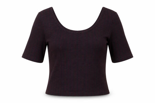 Front view of New Look women’s red polyester basic blouse, size UK 10, off the shoulder