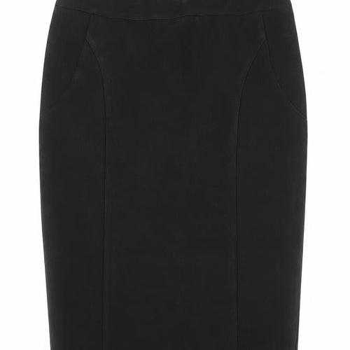 E-vie Womens Black Polyester Straight & Pencil Skirt Size 10 Zip