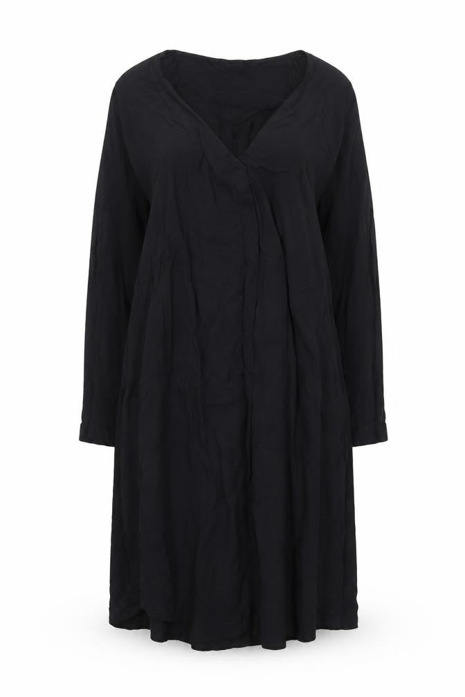 Front view of Peacocks women’s black viscose a-line, size UK 10, v-neck pullover