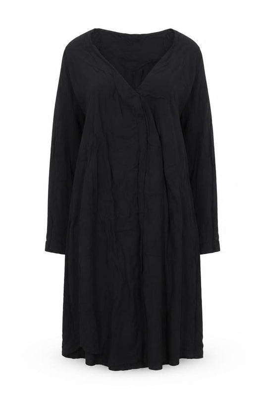 Front view of Peacocks women’s black viscose a-line, size UK 10, v-neck pullover