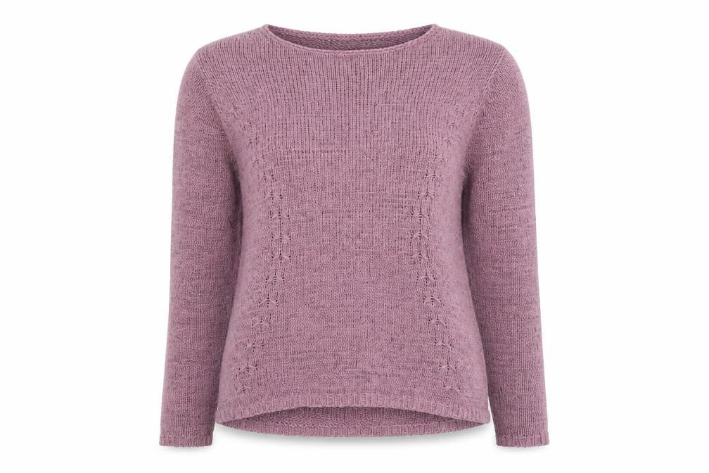 EWM Womens Purple Boat Neck Acrylic Pullover Jumper Size M - Size 14-16