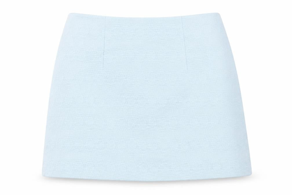 Topshop Womens Blue Cotton Mini Skirt Size 10 Zip