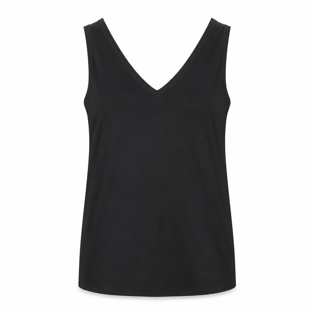 ASOS Womens Black Polyester Basic Tank Size 14 V-Neck
