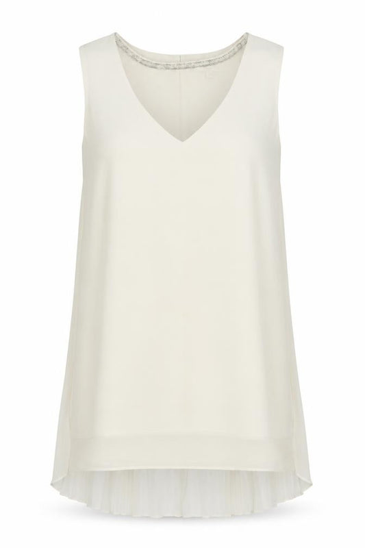Front view of Next women’s ivory polyester shift, size UK 14, round neck button