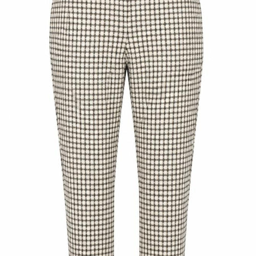 Mango Womens Yellow Geometric Polyester Carrot Trousers Size L Regular Zip