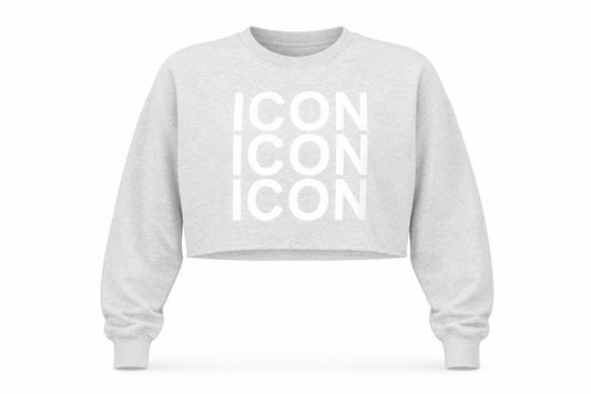 Front view of I SAW IT FIRST women’s grey polyester pullover sweatshirt, size M, pullover