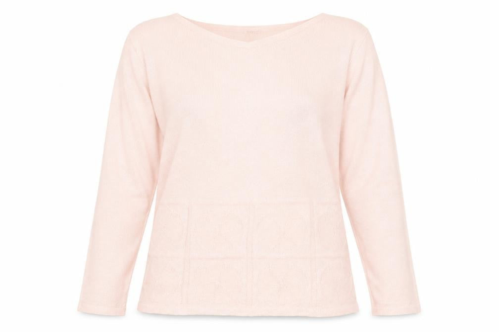 BASSINI Womens Pink Boat Neck Acrylic Pullover Jumper Size L